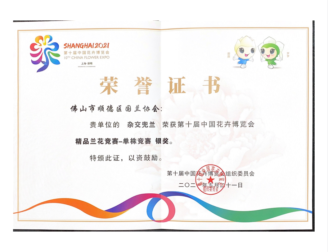 雜交兜蘭獲銀獎